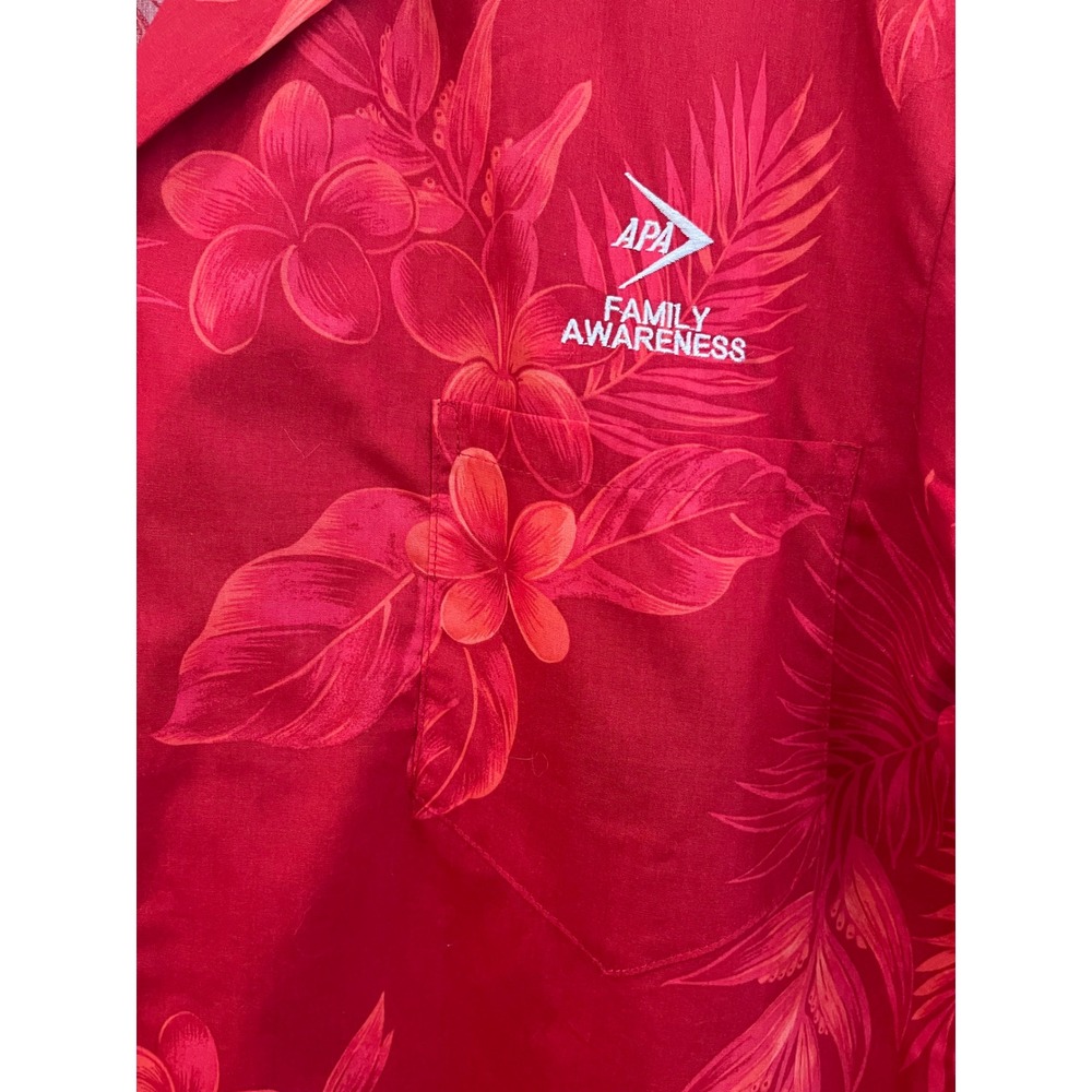 Aloha Republic Hawaiian Shirt Mens XL Red Floral collab APA Family Awareness NWT - Picture 4 of 9